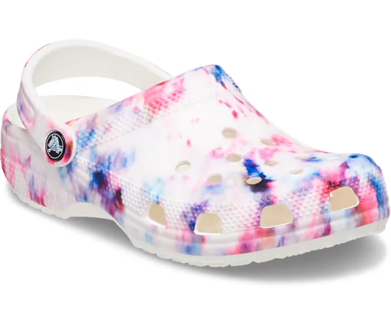 Crocs Classic Tie Dye Graphic Clog in Garnet/Multi -4